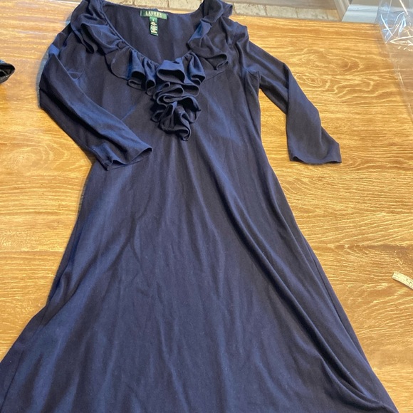 Polo Ralph LAUREN Navy blue ruffle dress Size 2 Perfect condition - Picture 1 of 7